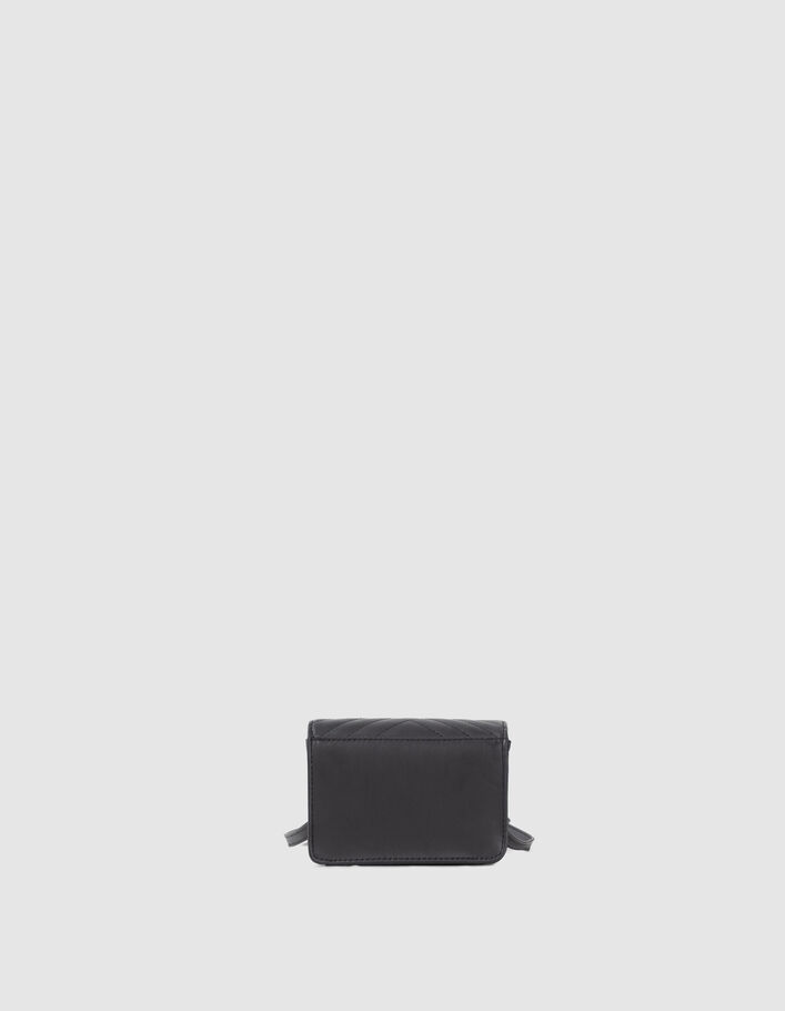 Sac à main noir matelassé chevrons et éclairs fille