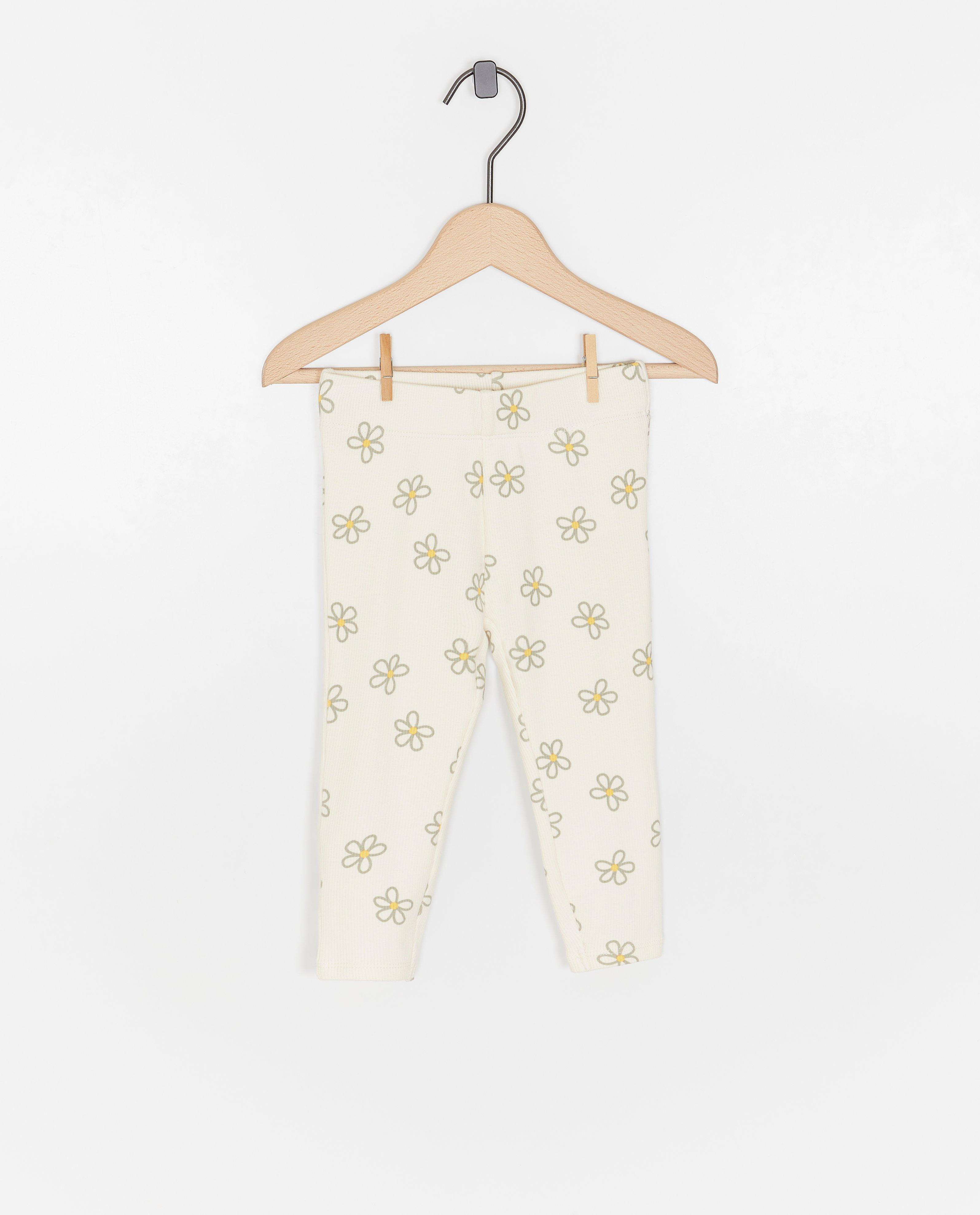 Cuddles and Smiles leggings finom bordázott mintával, fehér