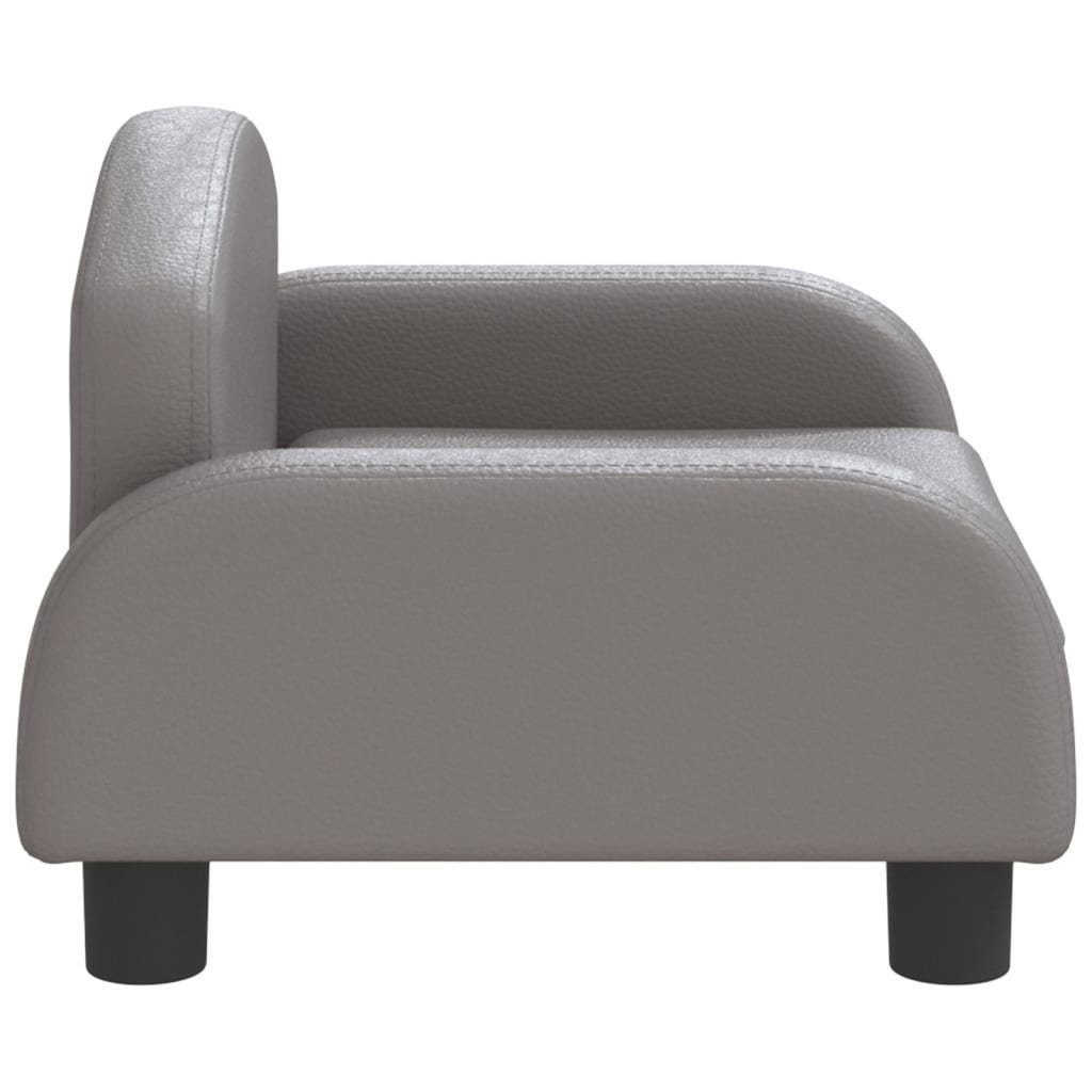 vidaXL Kindersofa Kindersofa Grau 50x40x30 cm Kunstleder Kindercouch Kindermöbel Kinderz