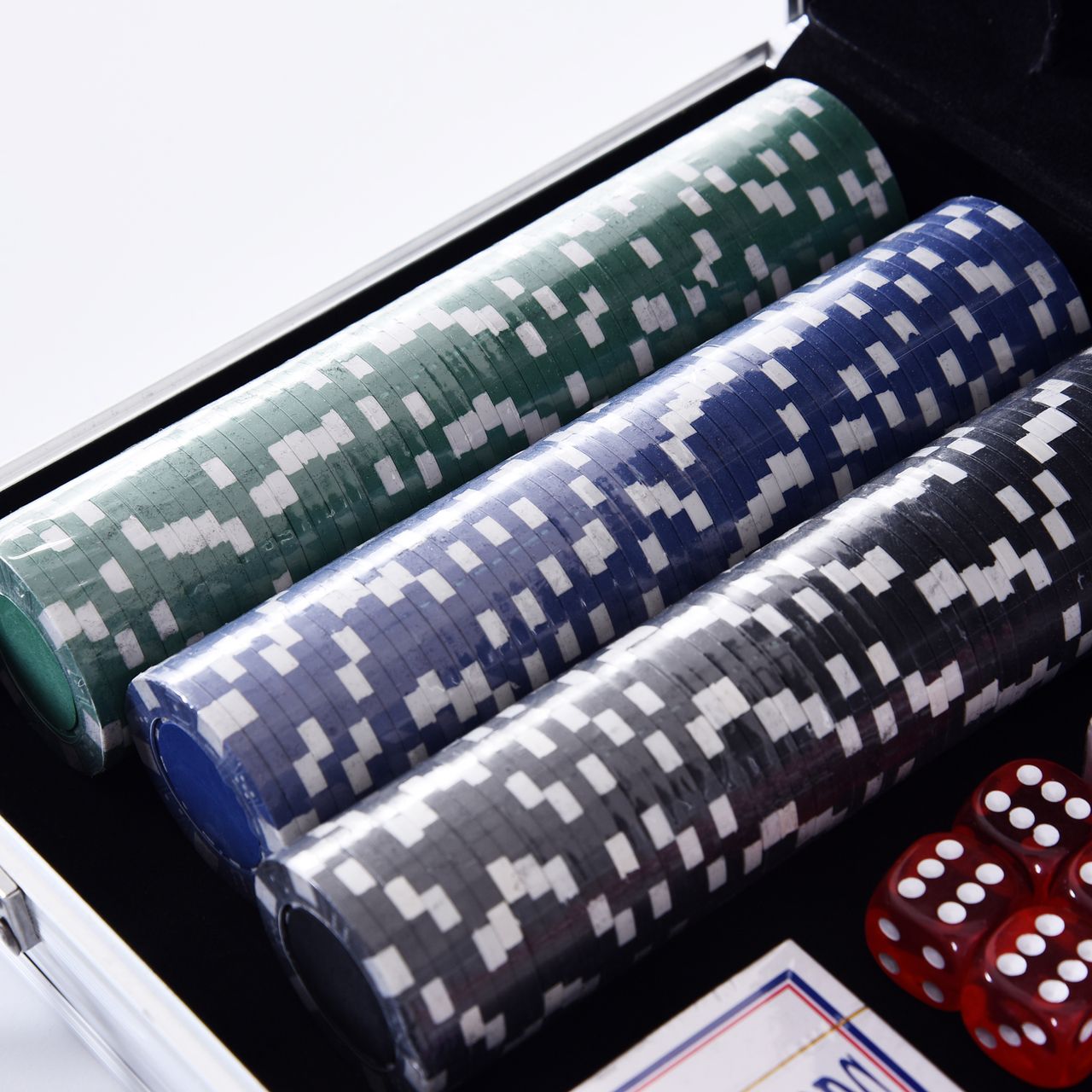 HOMCOM Pokerkoffer Pokerset Poker Set Jetons Koffer 38x20,5x6,5 cm