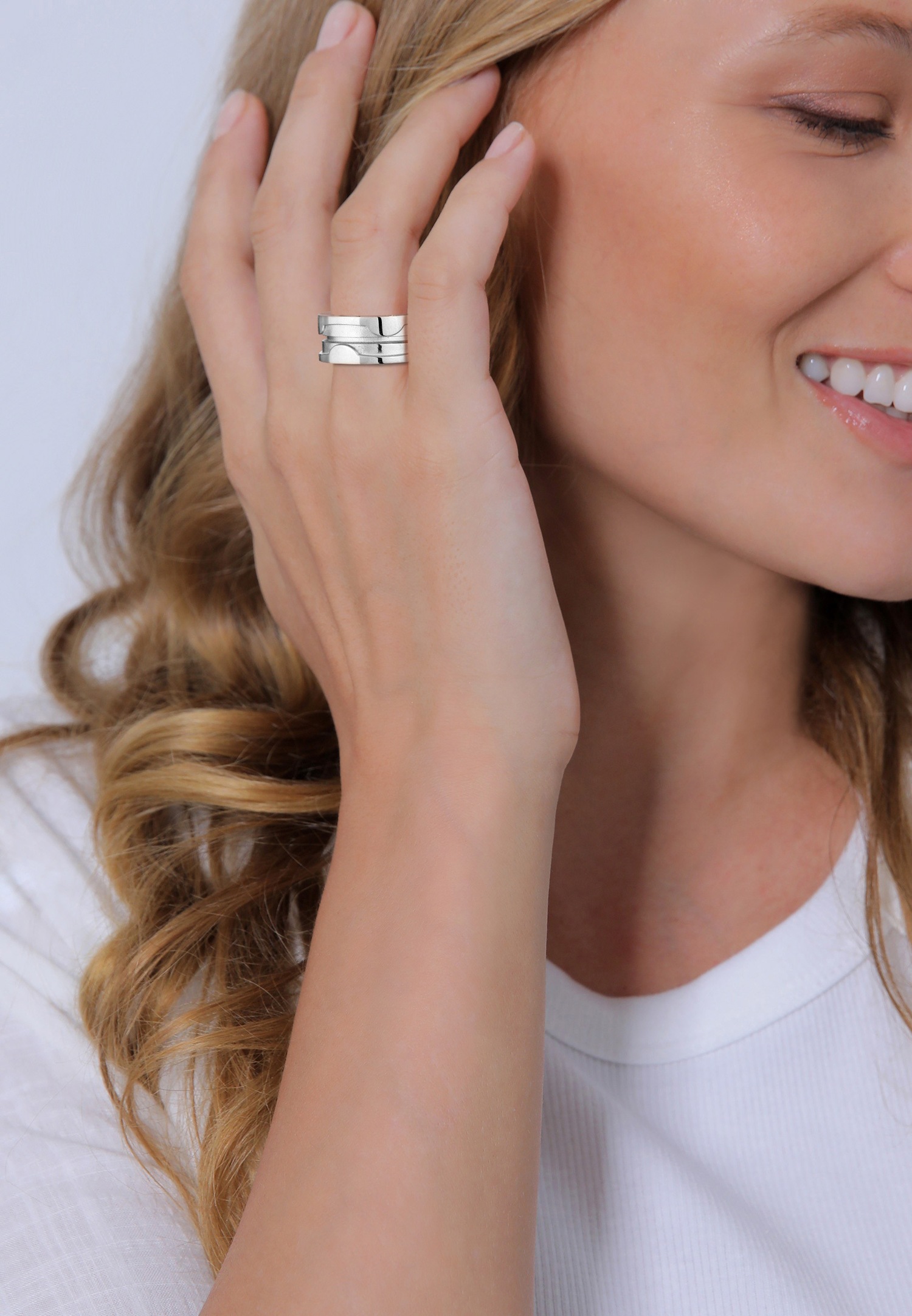 Anello Elli Elli senza pietra, da donna, in argento sterling 925, ideale per feste e Capodanno.