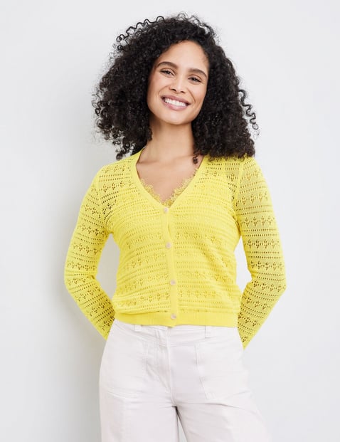 Cardigan aus Pointelle-Strick
