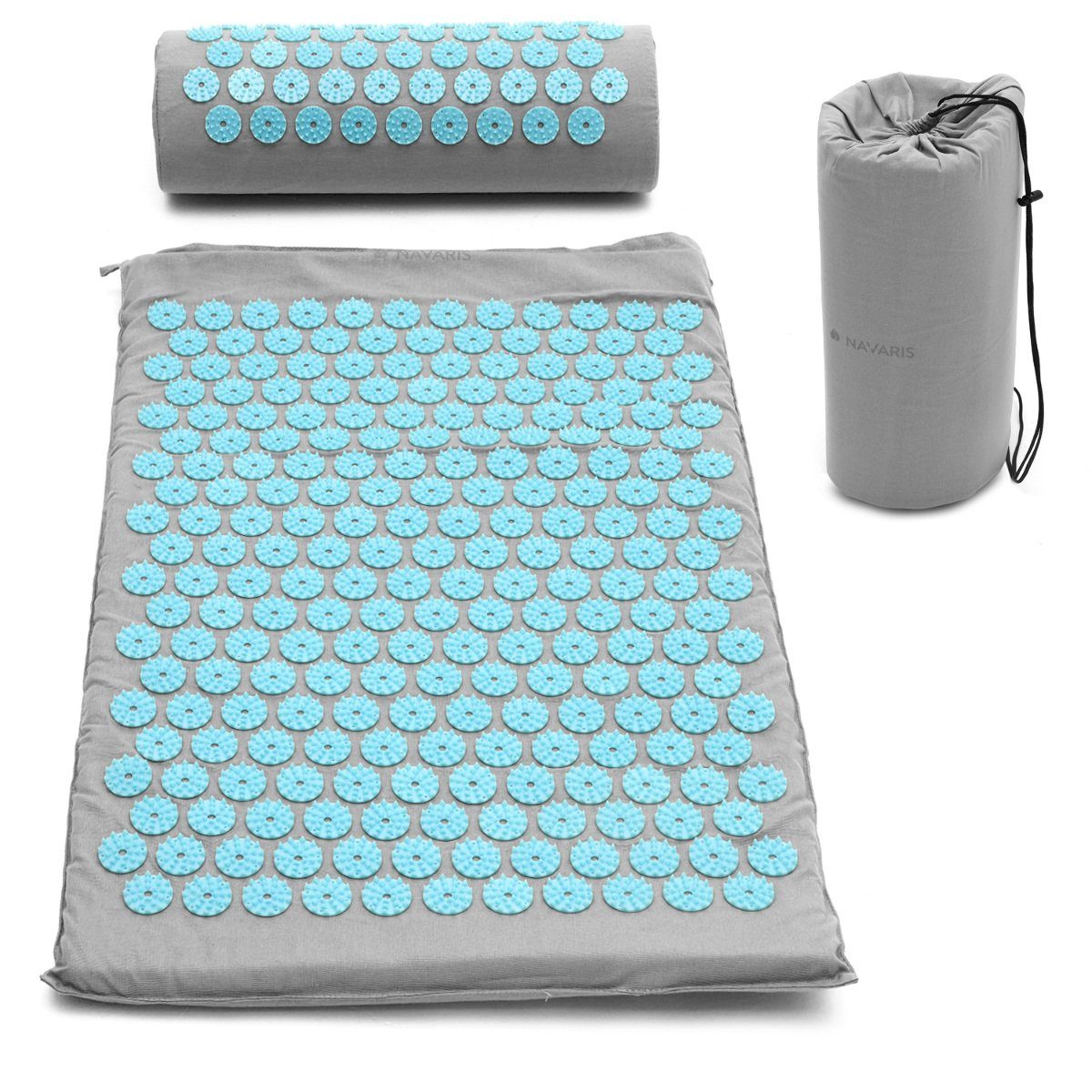 Navaris Akupressurmatte 2in1 Akupressur Massage Set - Matte und Kissen inkl. Tasche