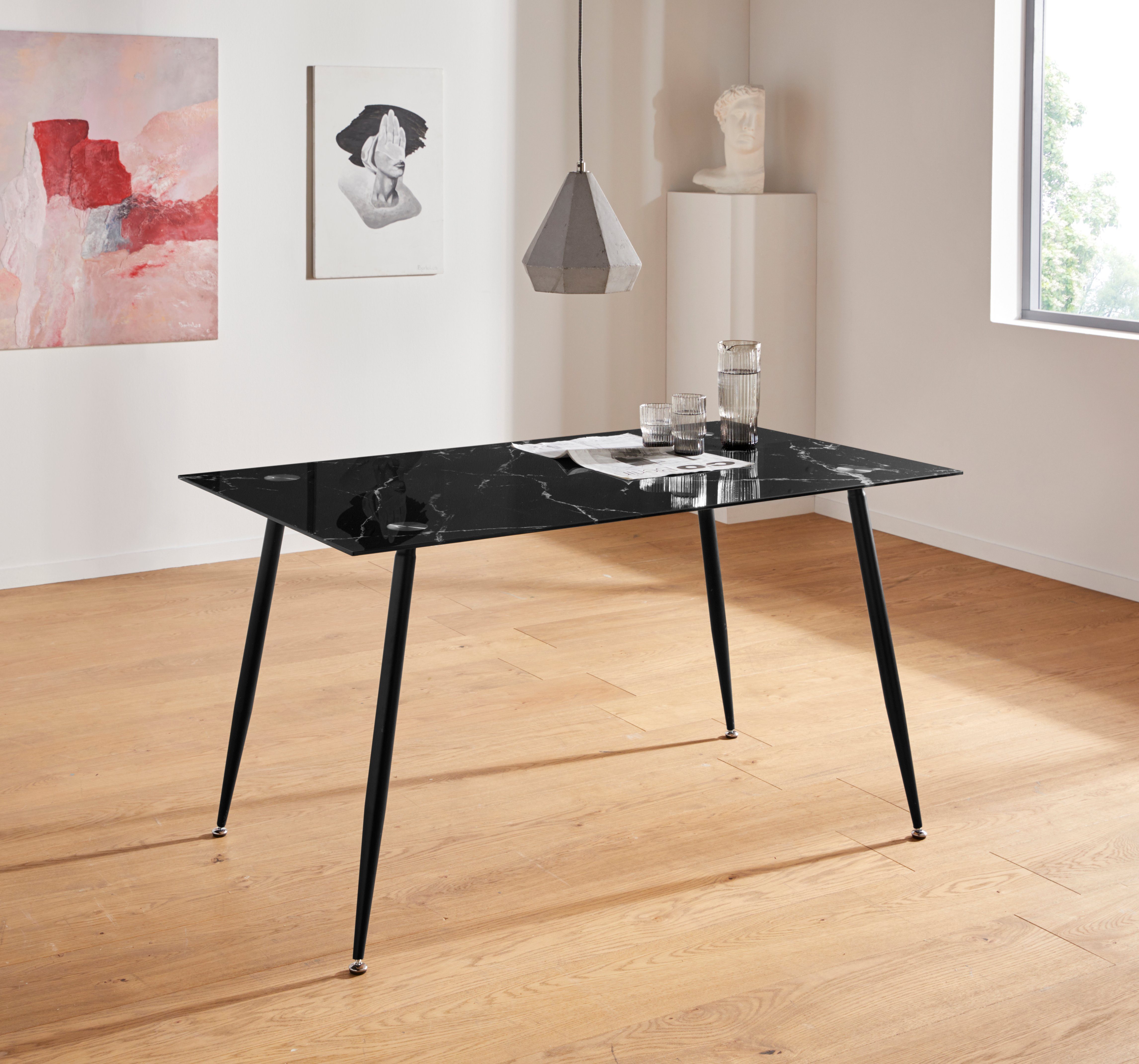 Homexperts Glastisch Romeo, Breite 140 cm, in Marmor-Optik