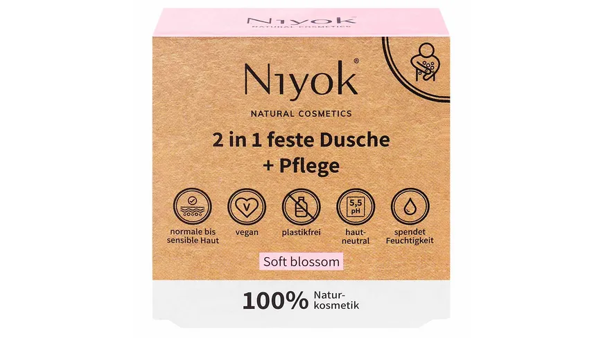Niyok 2 in 1 feste Dusche & Pflege Soft Blossom 80 g
