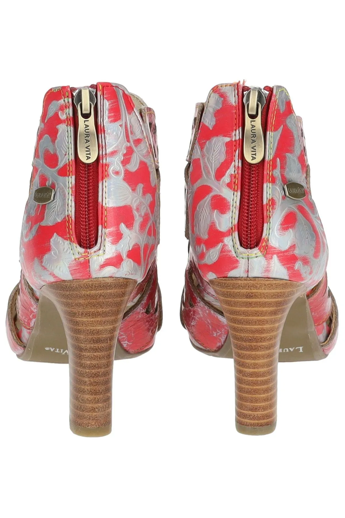 LAURA VITA  Sandalette - Rot - Blockabsatz