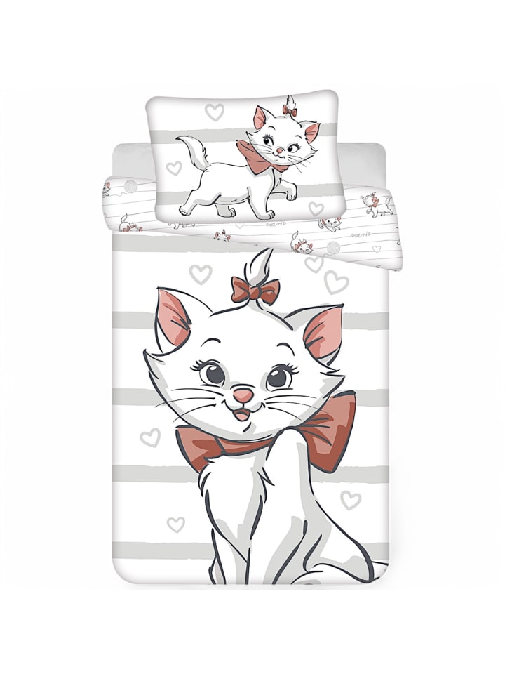 Disney 2-tlg.Set: Babybettwäsche Disney Aristocats Marie 100 x 135 cm in Weiß günstig kaufen 100