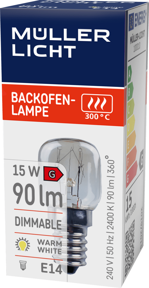 Backofenlampe 15W (0W) 240V E14 90lm 2400k 300°C, 1 St