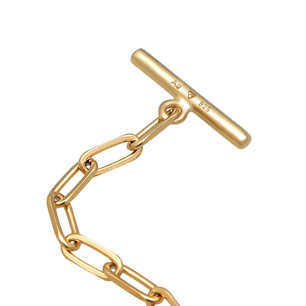 Elli Elli Bracelet Femmes maillons Basique  fermoir garrot avec perle synth. en argent Bracelet