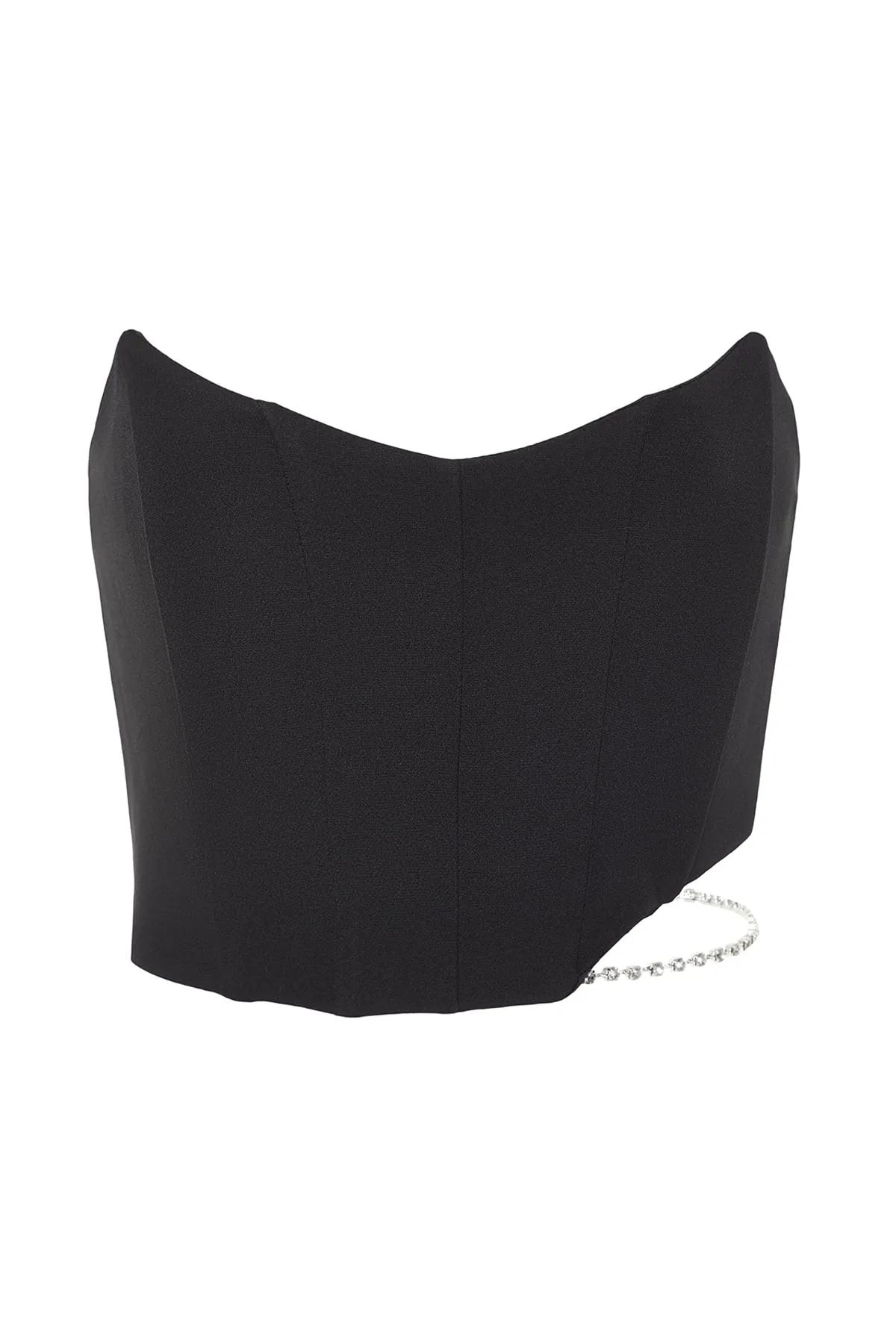 Trendyol Collection  Schwarzes Bustier mit kurzem Futter und gewebten Accessoires TPRSS23BS00035