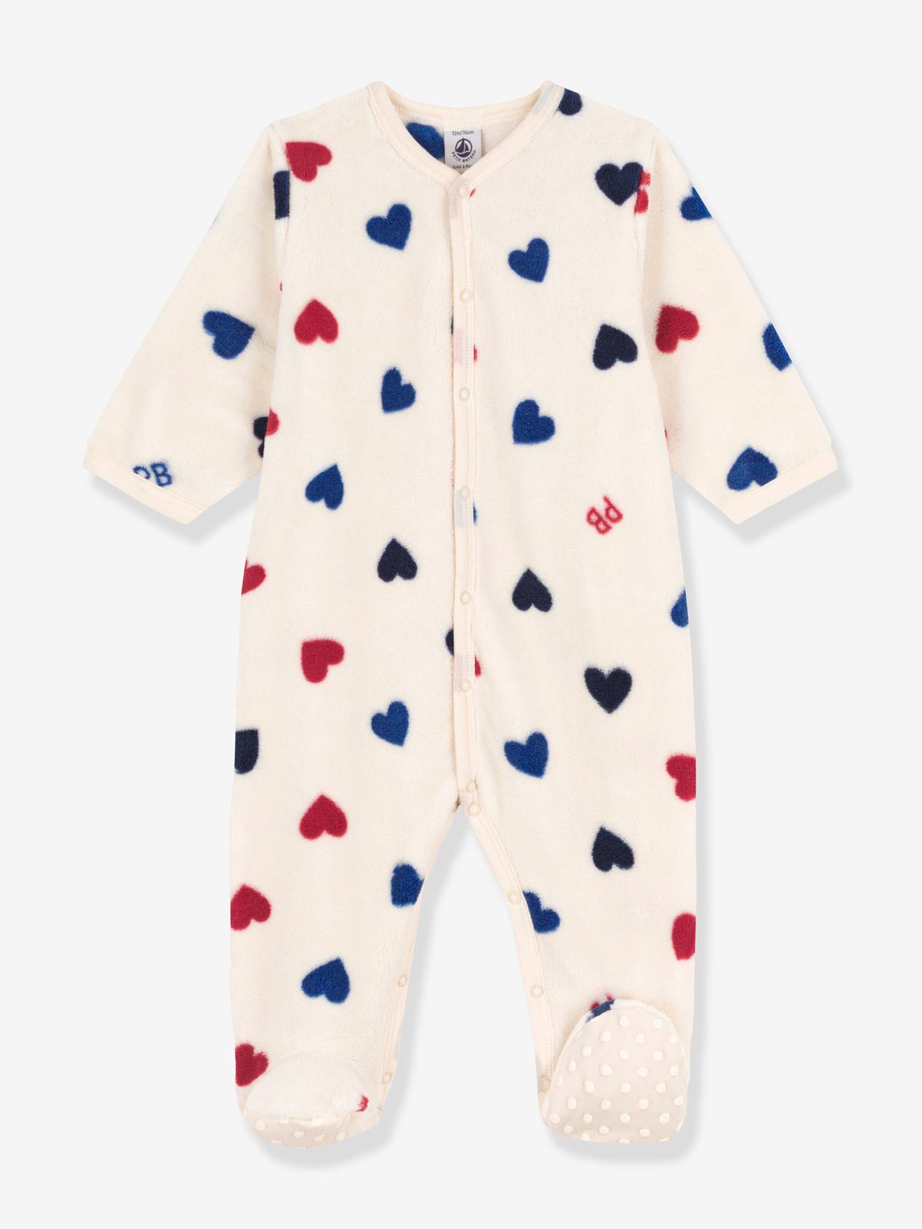 Petit Bateau Baby Fleece-Overall PETIT BATEAU - beige bedruckt