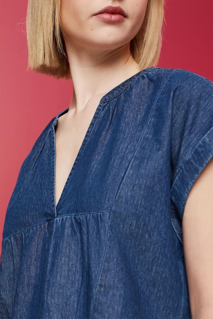 Leichte Jeansbluse, 100 % Baumwolle