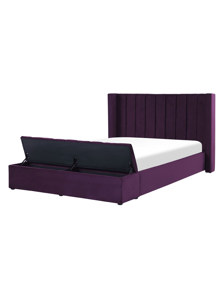 Beliani Doppelbett NOYERS in Violett - (W) 170 x (H) 132 x (L) 247 cm günstig kaufen onesize