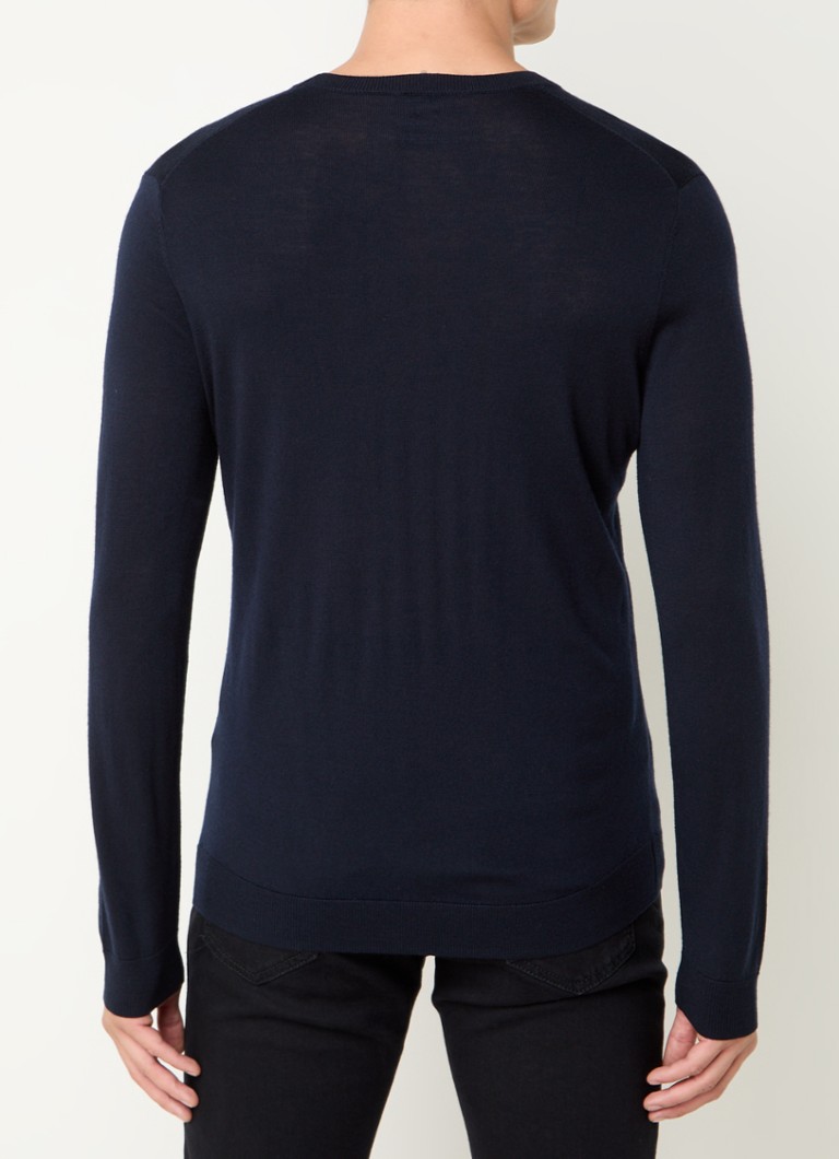 Boggi Milano Fine-knit wool pullover with round neck
