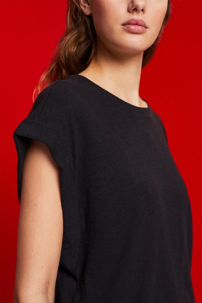 T-Shirt aus Baumwoll-Leinen-Mix