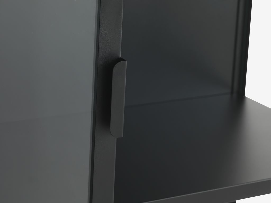 VIRUM Vitrine VIRUM, 2 portes vitrées, noir