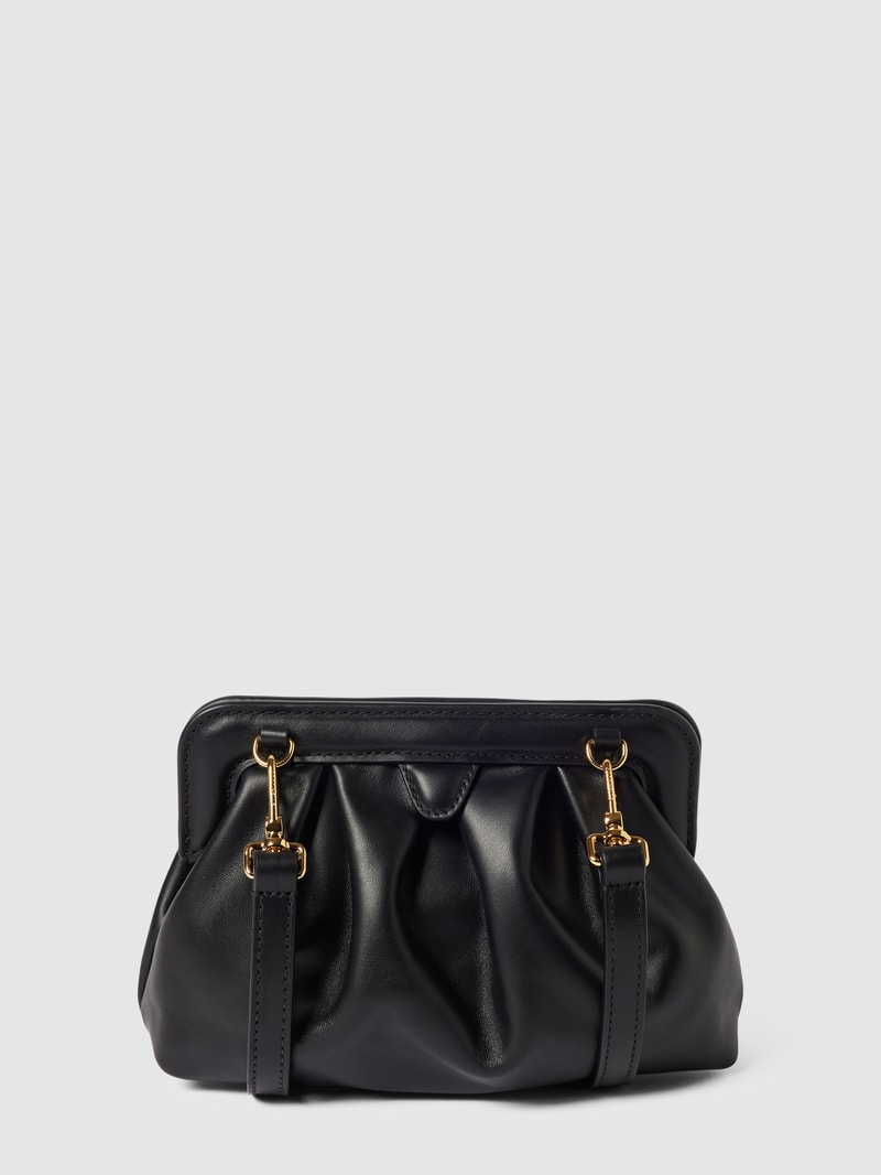 Pochette mit Label-Detail Modell 'DILETTA' in schwarz