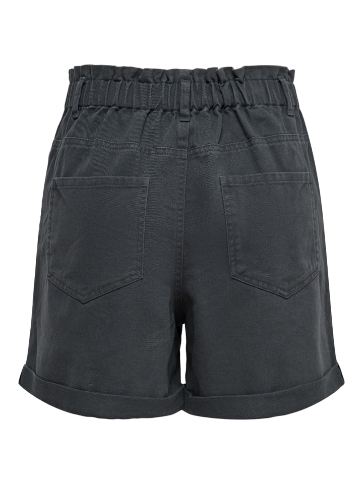 JACQUELINE de YONG Lässige Jeans Shorts Kurze Paperbag Bermuda Hose in Grau günstig kaufen