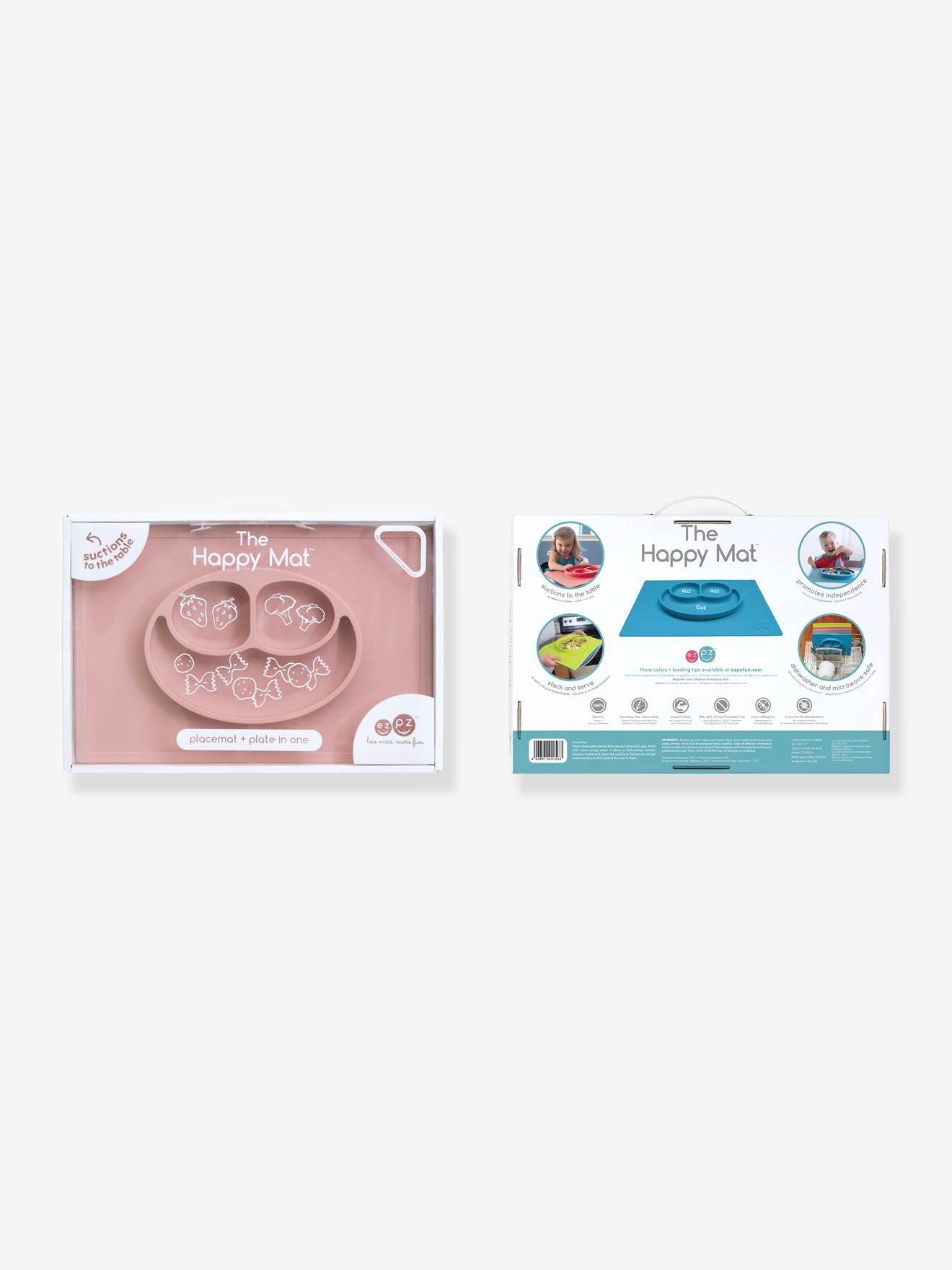 Ezpz 2-in-1-Esslernteller HAPPY MAT EZPZ - zartrosa