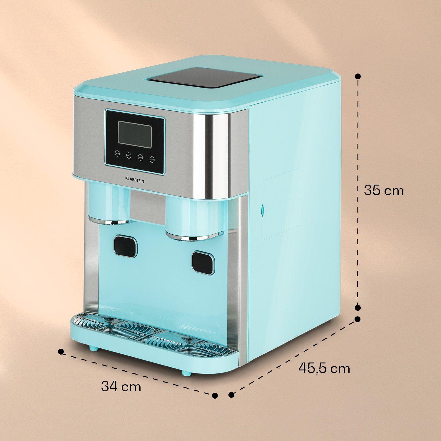 Klarstein Eiswürfelmaschine Eiszeit Crush, Eiswürfelmaschine mit Crushed Ice Eiswürfelbereiter Ice Cube Maker