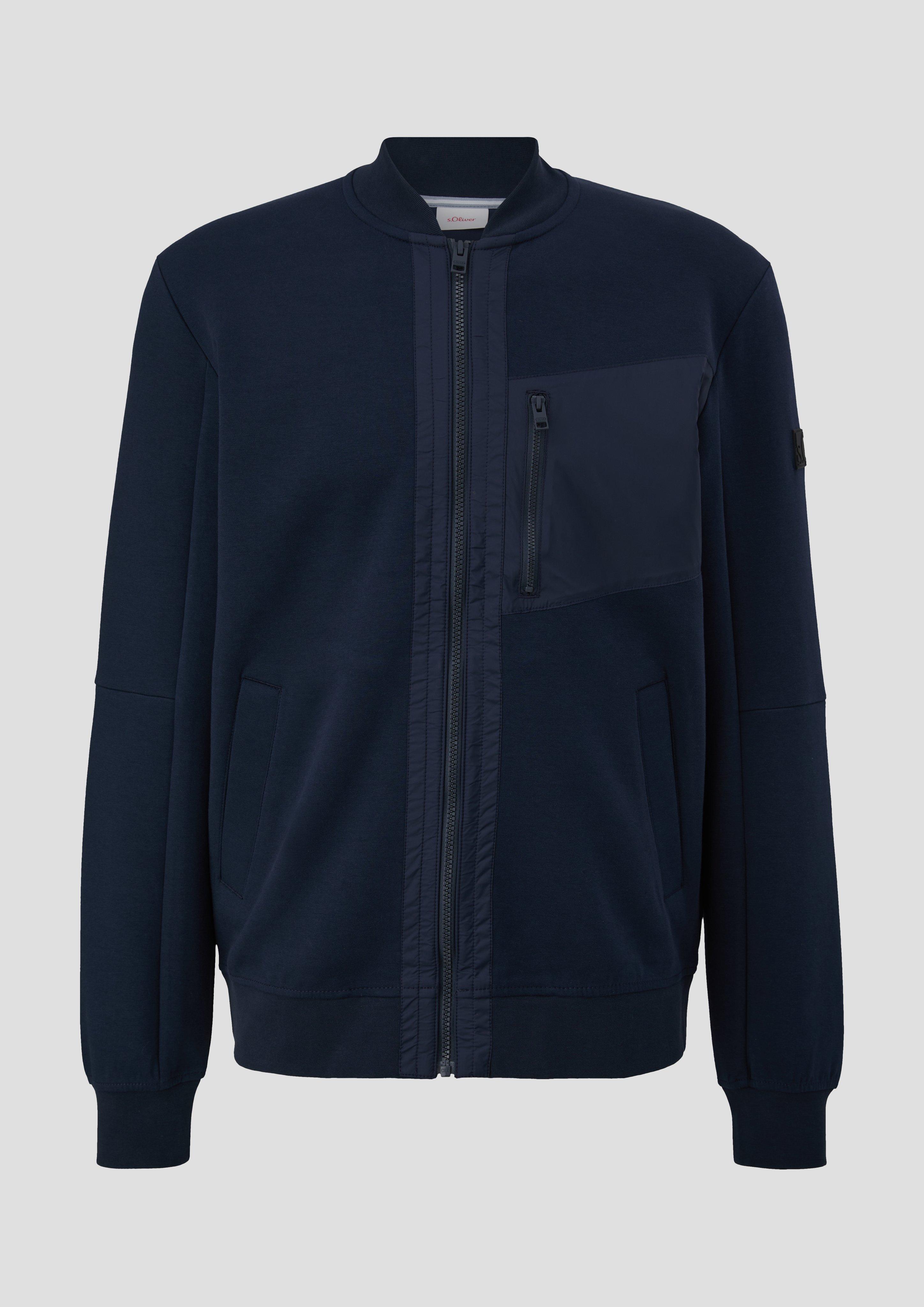 Sweatshirt Jacke im Fabricmix  2141499-5978