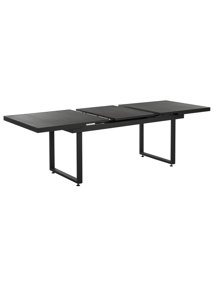 Beliani 7-tlg Gartentisch Set VALCANETTO/TAVIANO in Schwarz/Grau/Heller Holzfarbton günstig kaufen onesize