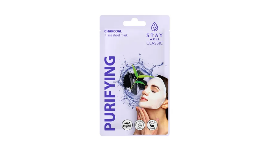 STAY Well Classic sheet mask - CHARCOAL Purifying 22 g