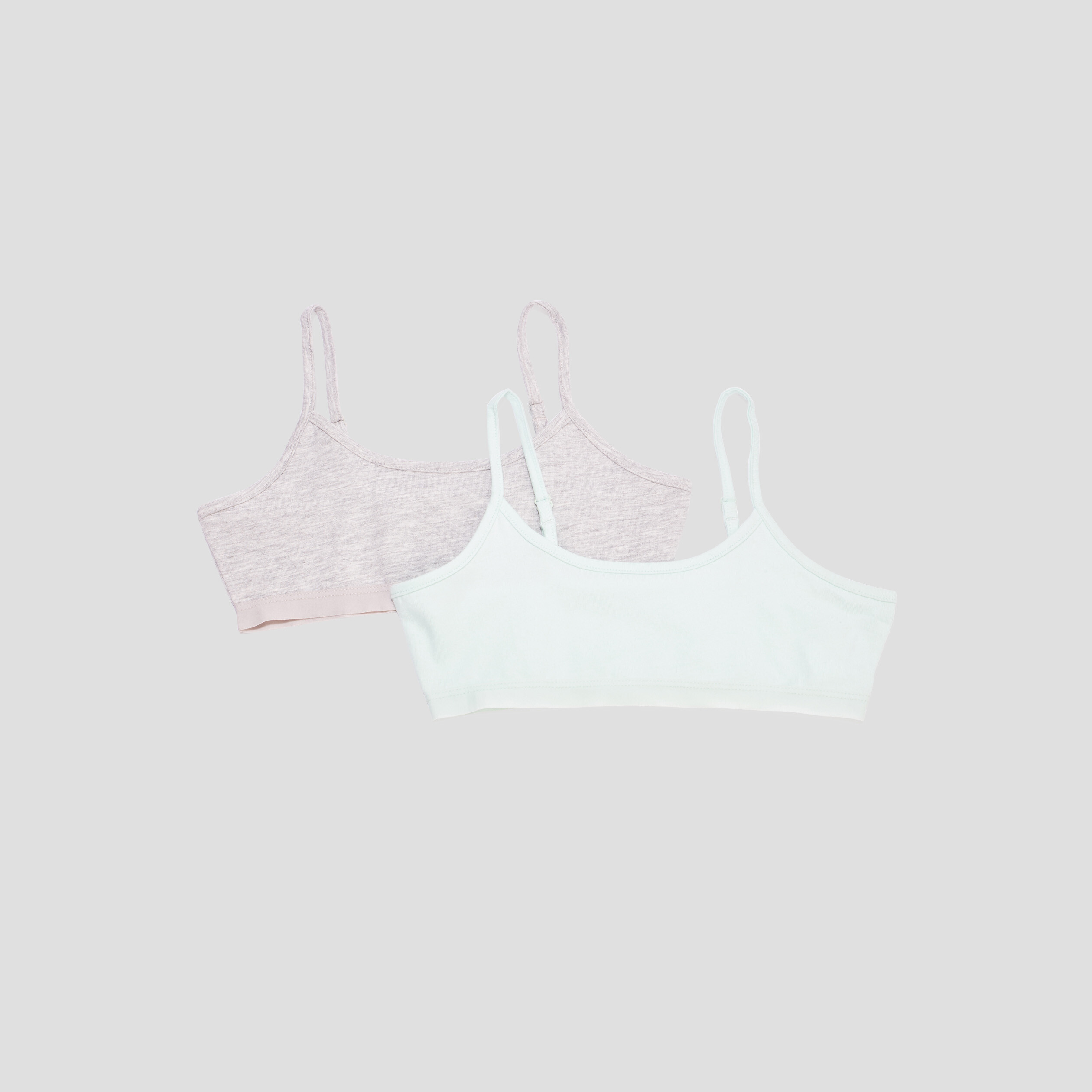 Lot 2 brassières bretelles fines vert pastel fille | La Halle