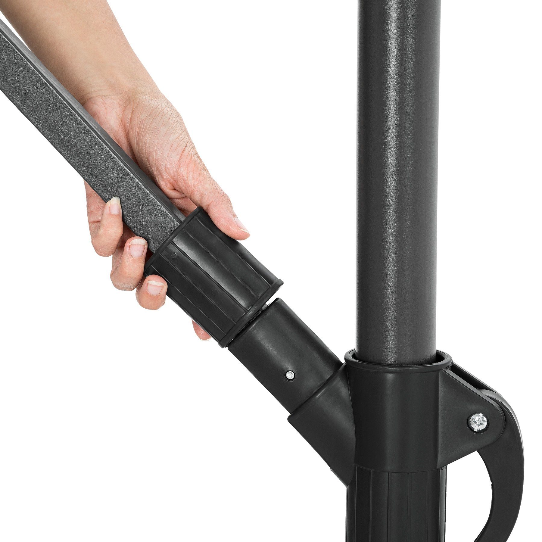 tectake Sonnenschirm Ciccio, Komplettset, inkl. Schirmstände, Fuß und Schutzhülle, Kurbel
