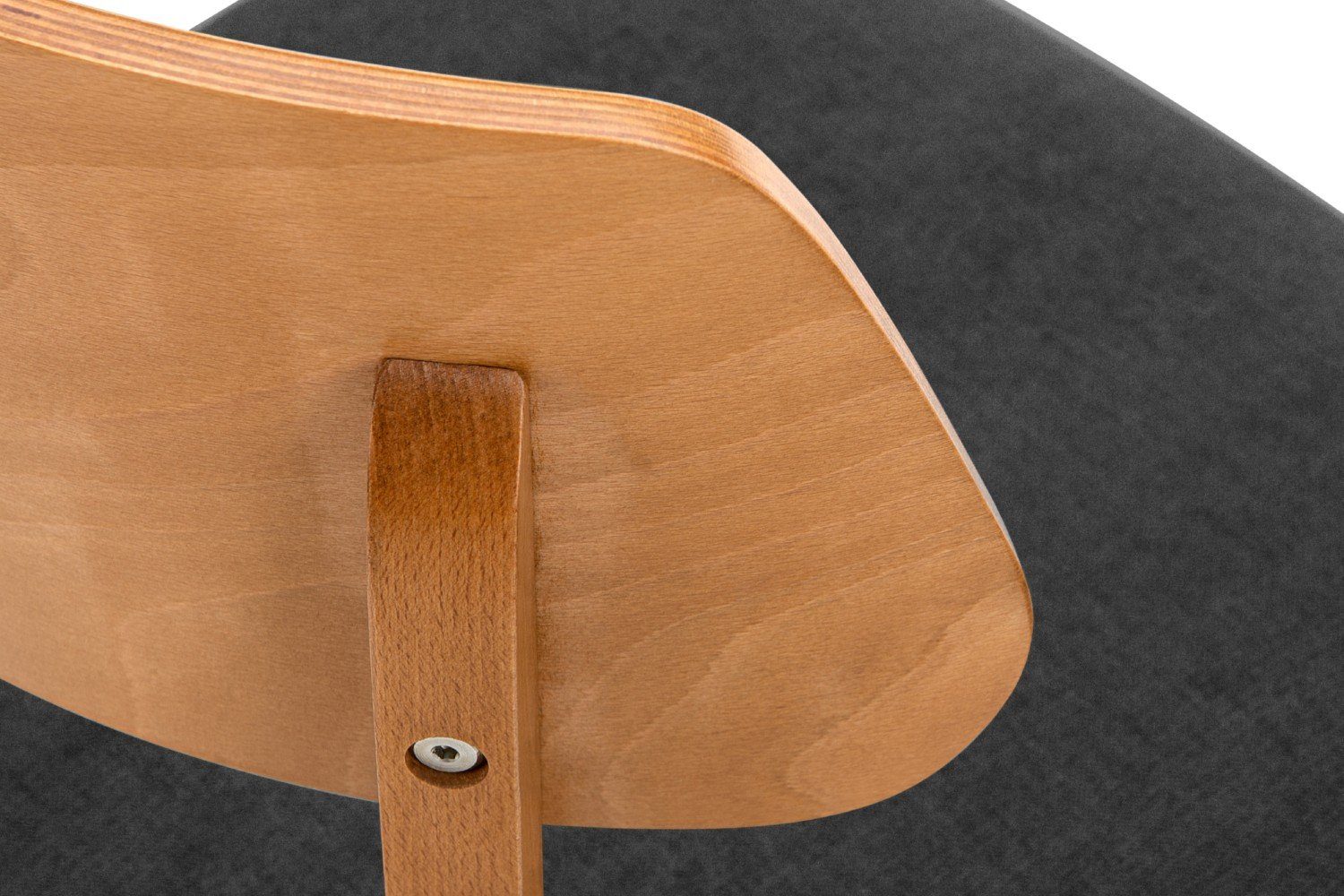 Konsimo Holzstuhl VINIS Esszimmer Stühl Küchenstühl Wohnzimmerstühl Polsterstühl Eiche (Esszimmerstühl, 2 St), Velours-Sitz, Gestell aus Massivholz