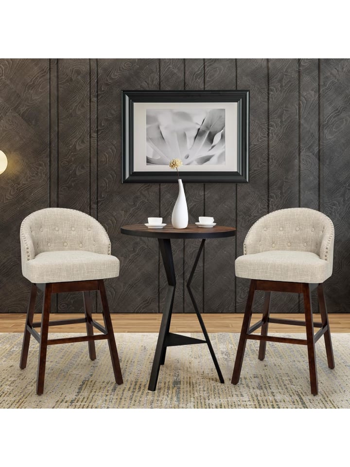 COSTWAY Barhocker 2er Set in Beige günstig kaufen onesize