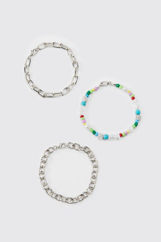 3er-Pack Perlen-Armbänder