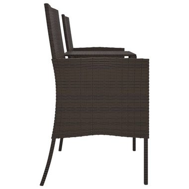 vidaXL Loungesofa 2-Sitzer Gartensofa mit Teetisch Poly Rattan Braun, 1 Teile