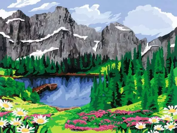CreArt Bergblick - Malen nach Zahlen für Erwachsene