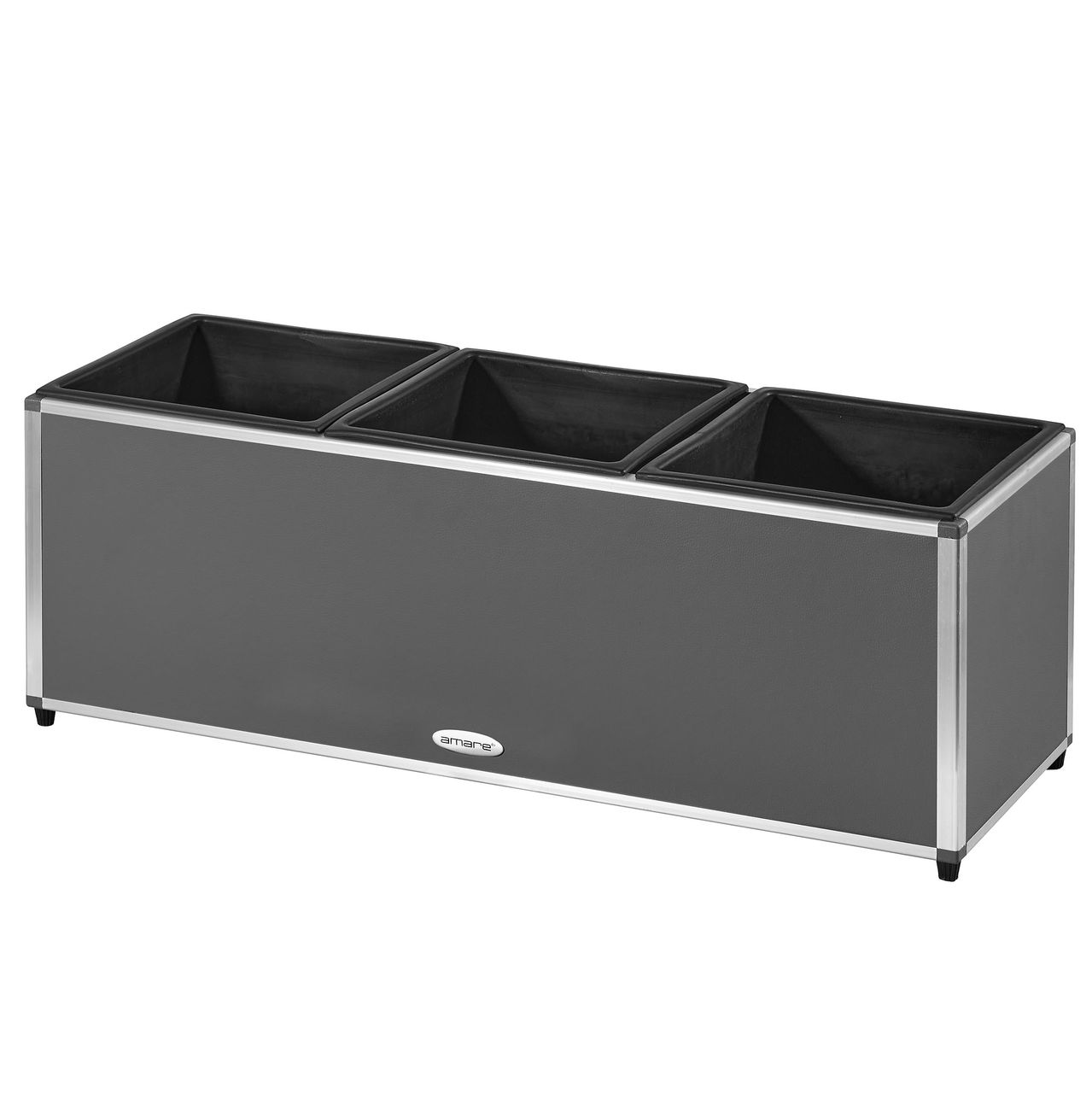 Weles AMARE Fiberglas Design Pflanzgefäß PUR 27,5 x 80,5 x 27,5 cm, grau
