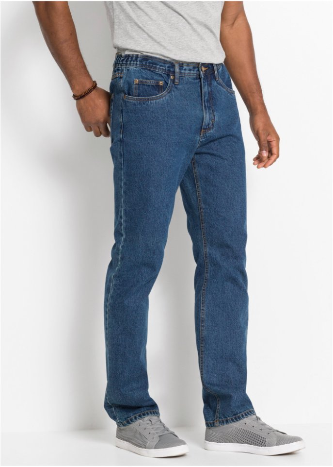 Classic Fit Jeans mit seitlichem Dehnbund, Straight