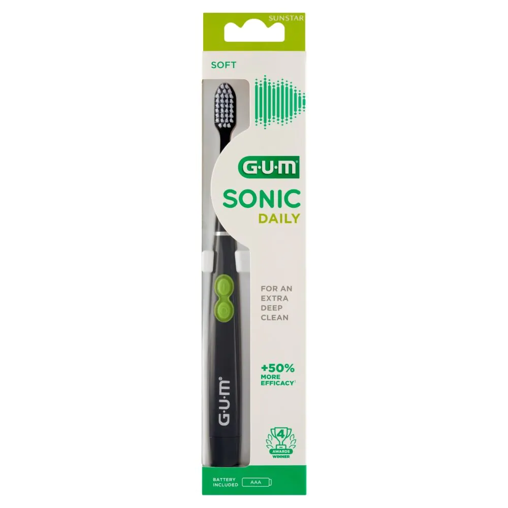 Gum Sonic Daily Sonic Tandbørste, Sort