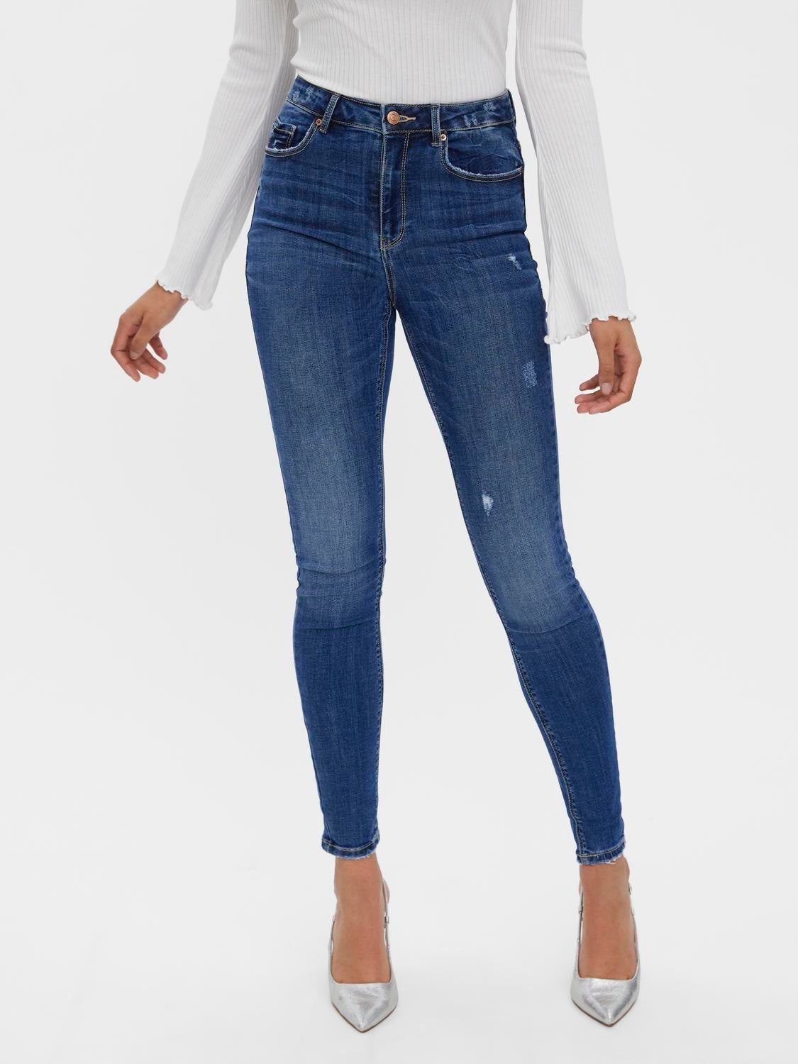 VMSOPHIA Hohe Taille Slim Fit Jeans