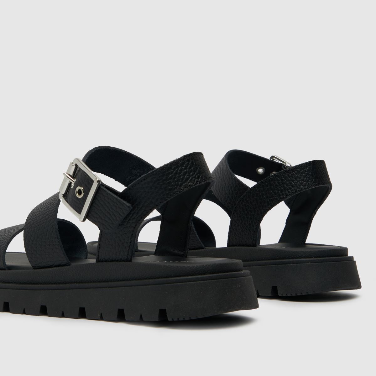 Schuh Tina – Svarta, grova lädersandaler