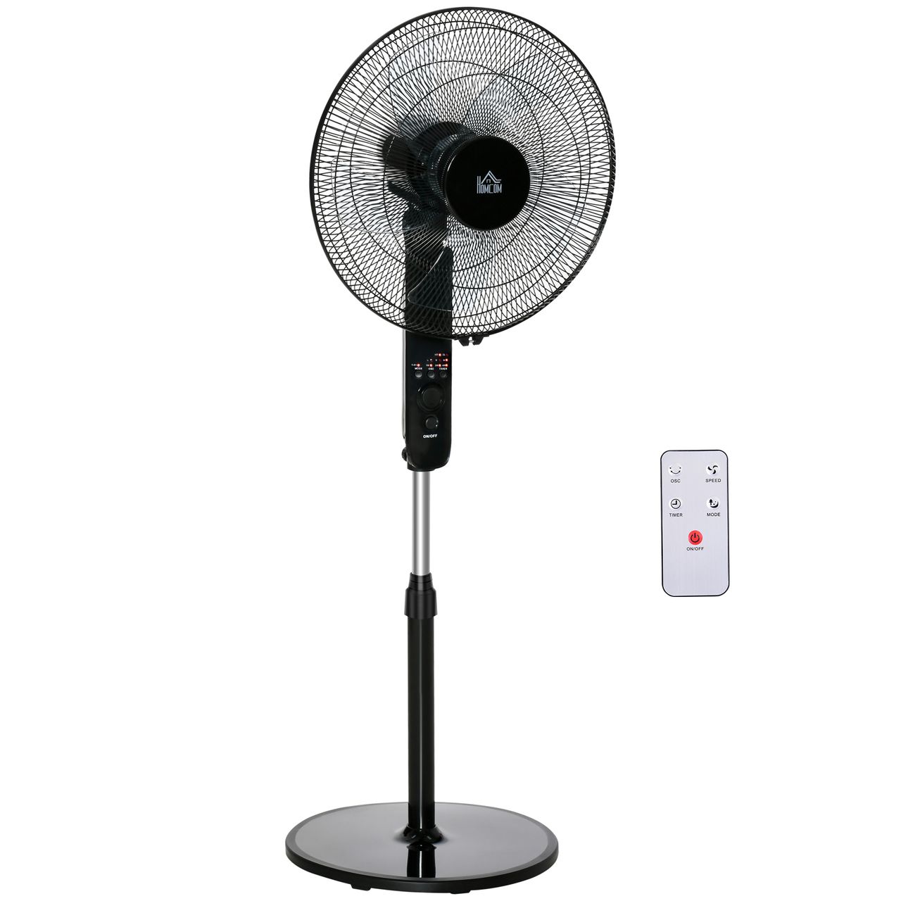 HOMCOM Standventilator Ventilator Fernbedienung Verstellbarer Neigungswinkel