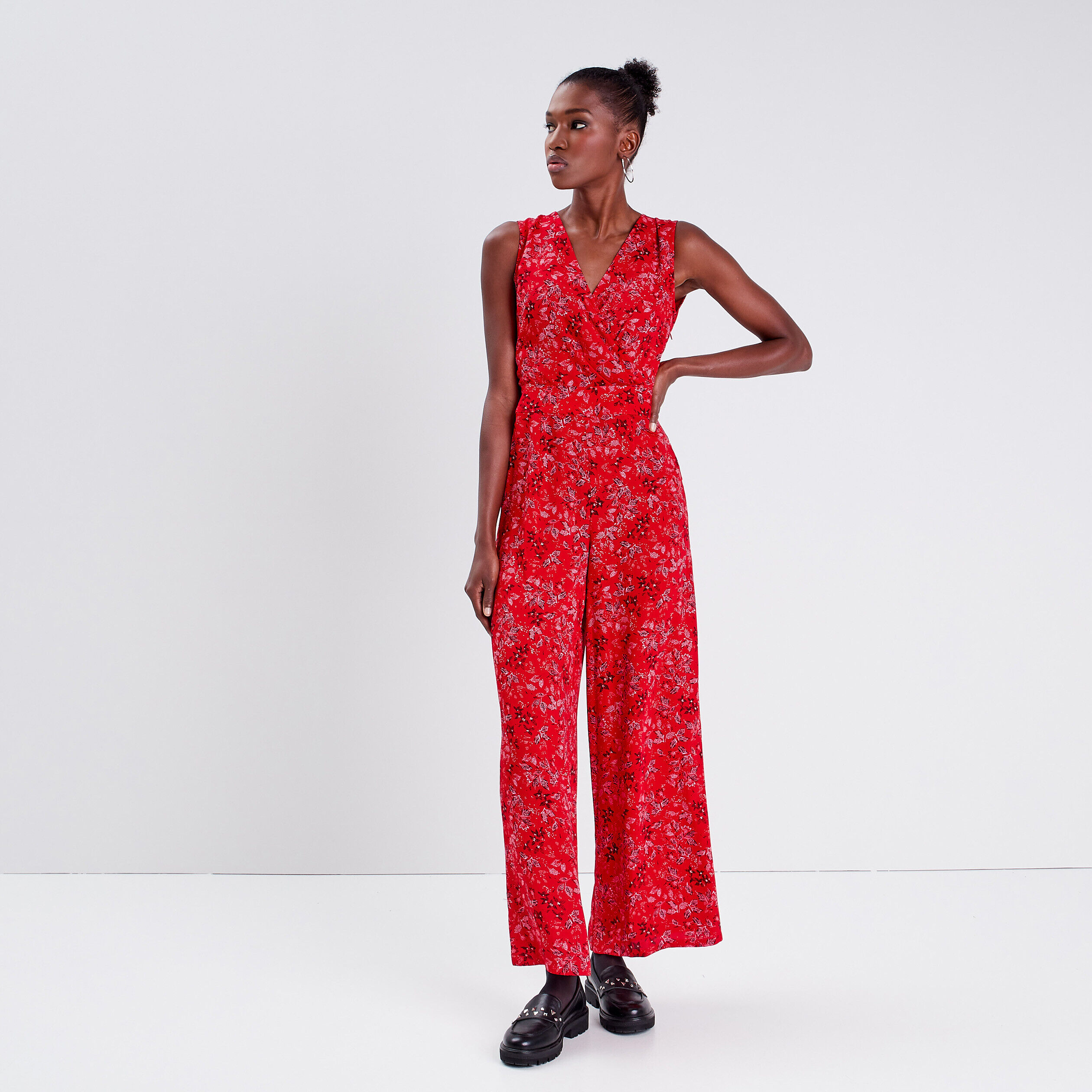 Combinaison pantalon large rouge femme | Cache Cache