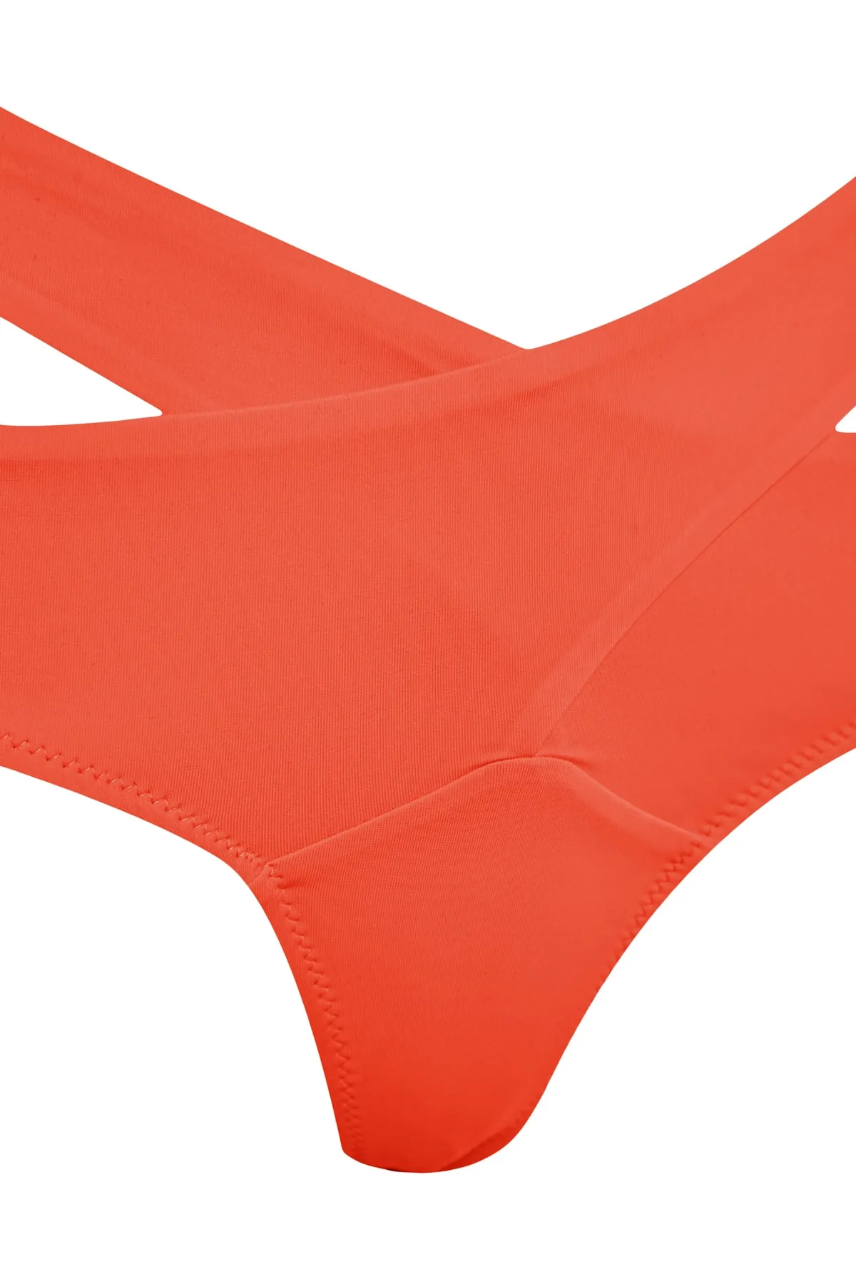 Trendyol Collection  Rotes, reguläres Bikiniunterteil mit Ausschnitt/Fenster und hoher Taille TBESS20BA0184