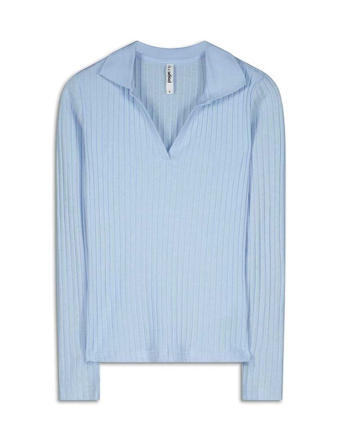 Langarm-Poloshirt - Baumwoll-Mix
