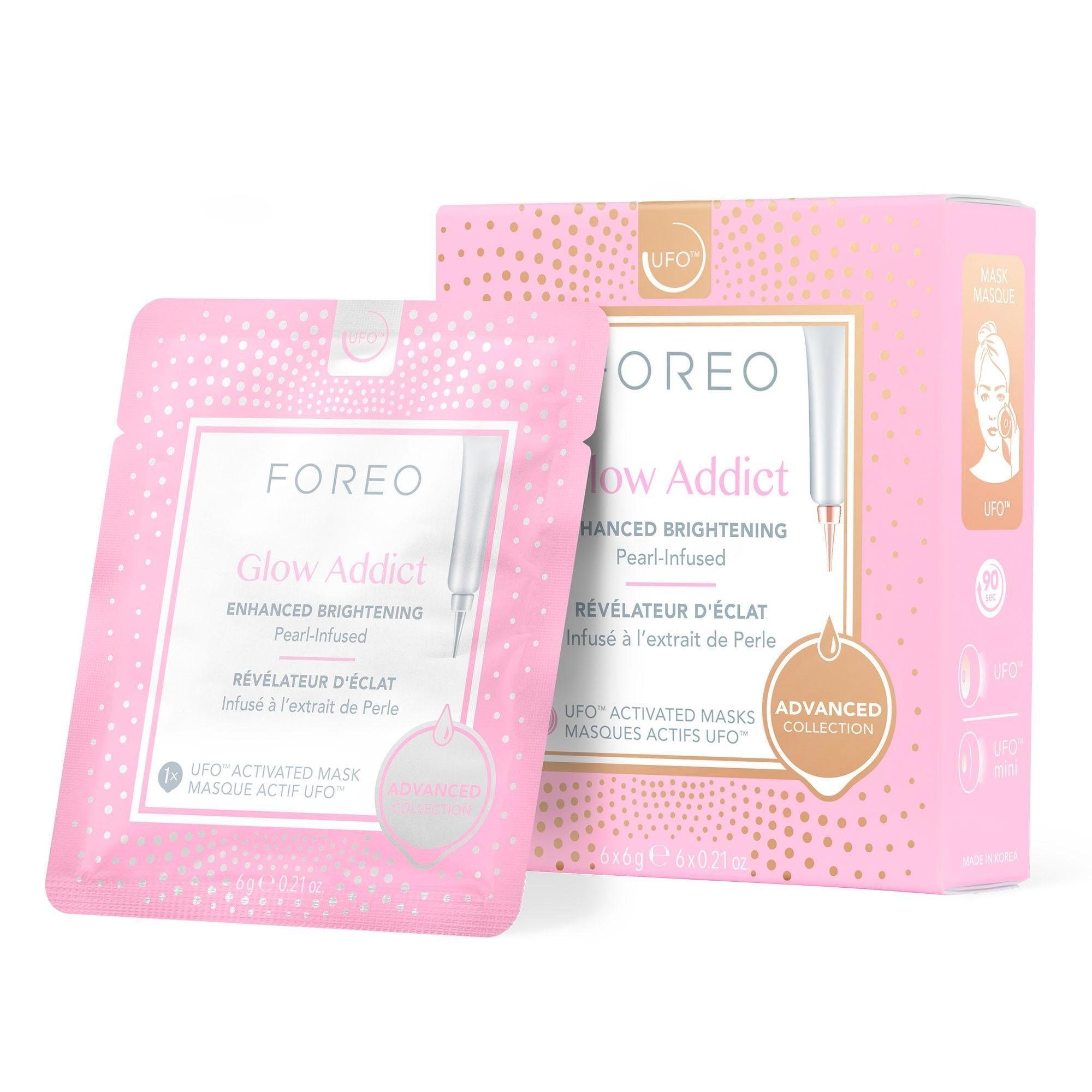 FOREO Tuchmaske Glow Addict Packung, 6 x 6 g, kompatibel mit UFO & UFO mini