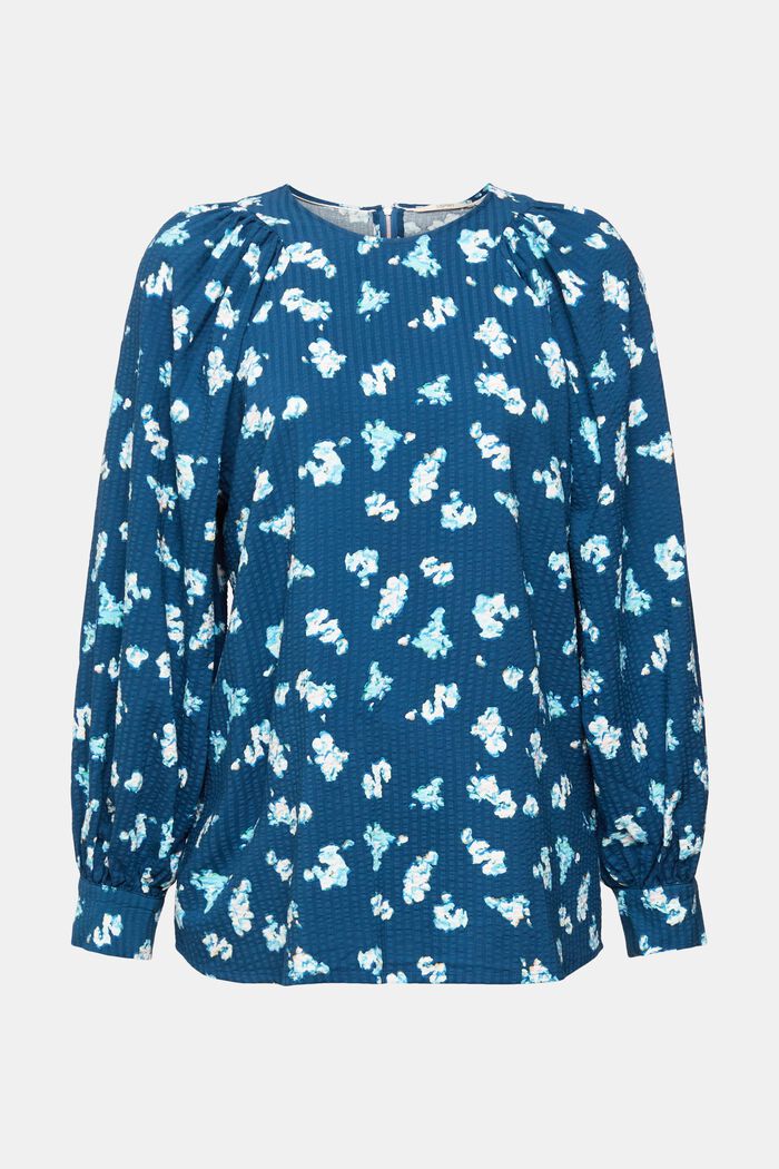 Bluse aus floralem Seersucker