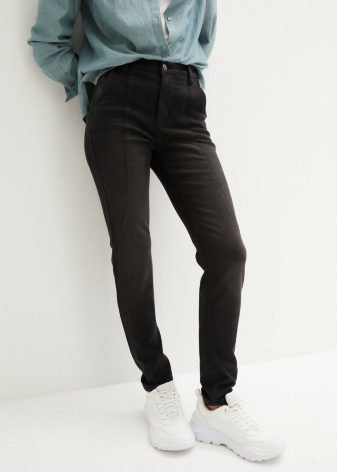High-Waist-Stretch Thermojeans mit Fleece-Futter und streckenden Nähten