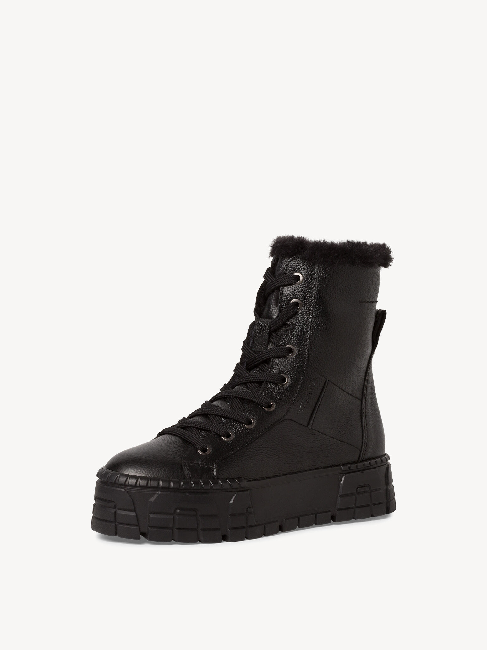 Bottine en cuir - noir doublure chaude