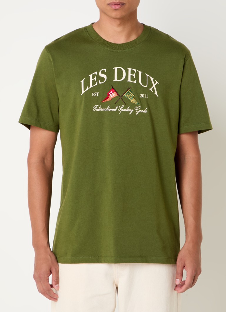 Les Deux T-krekls ar logotipa apdruku
