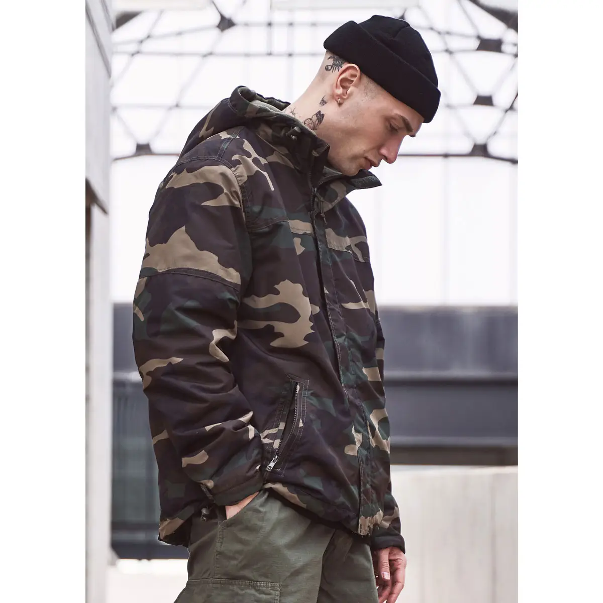 Brandit Windbreaker Frontzip woodland