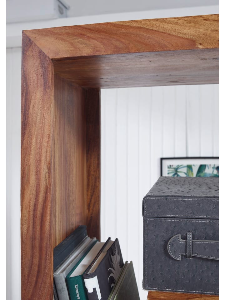 KADIMA DESIGN Bücherregal MUMBAI Massiv-Holz 90 x 180 cm Wohnzimmer-Regal günstig kaufen onesize